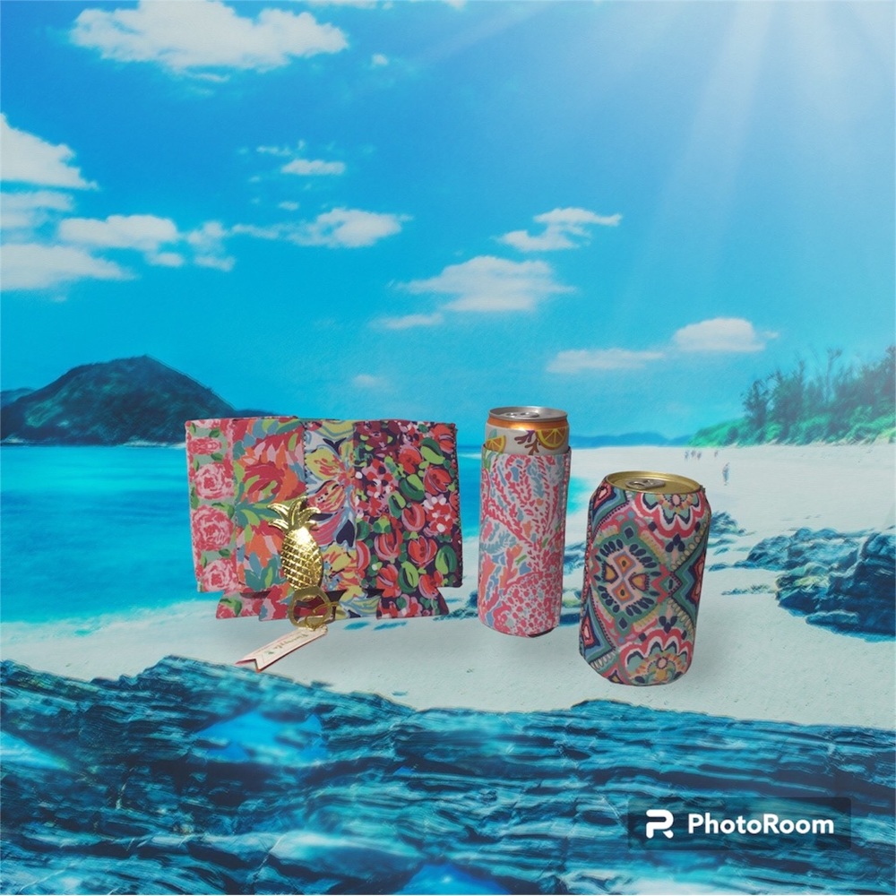 Coozie Can Holders with Multi Colors and Pineapple Opener, Coozie Koozie - Picture 3 of 7